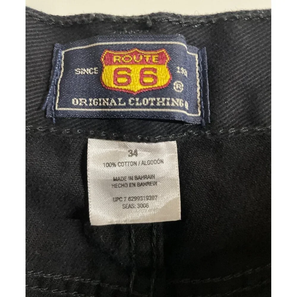 Route 66 Mens Size 34 Black Denim Shorts 100% Cotton 34x10 - Picture 5 of 6